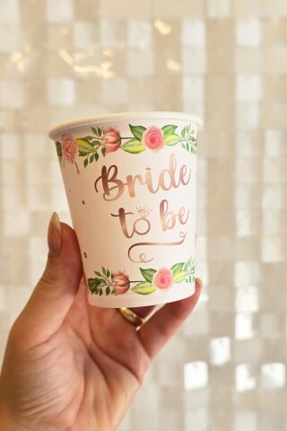 Bride To Be Karton Tabak Bardak Seti 8 li Paket Bride Parti Masa Süsleme Tabak Bardak Seti