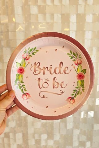 Bride To Be Karton Tabak Bardak Seti 8 li Paket Bride Parti Masa Süsleme Tabak Bardak Seti