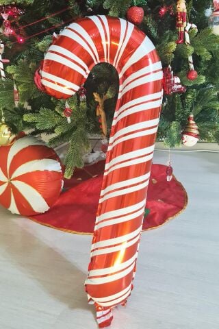 Baston Şeker Büyük Yılbaşı Balonu 80cm