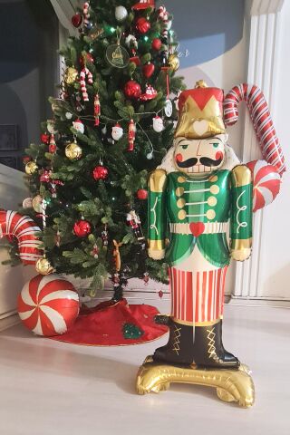 Yeşil Kurşun Asker Folyo Balon Yılbaşı Balonu Fındıkkıran Nutcracker Şekilli Folyo Balon