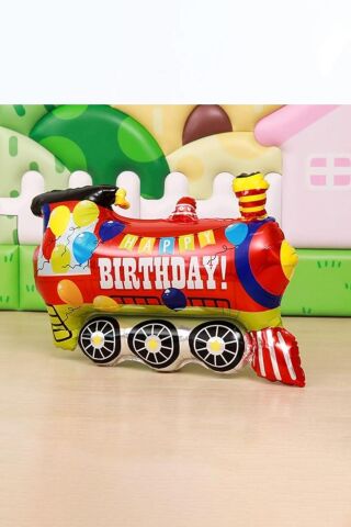 Tren Folyo Balon Tren Şekilli Doğum Günü Balonu 80 cm