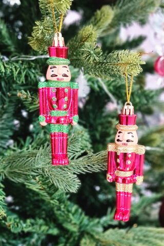 Fındıkkıran Yılbaşı Ağaç Süsü 2li - Kurşun Asker Nutcracker Lüks Yılbaşı Ağaç Süsü