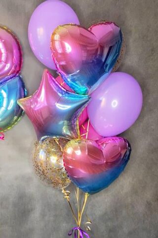 Gökkuşağı Renkleri Yıldız Balon 18inç 45cm