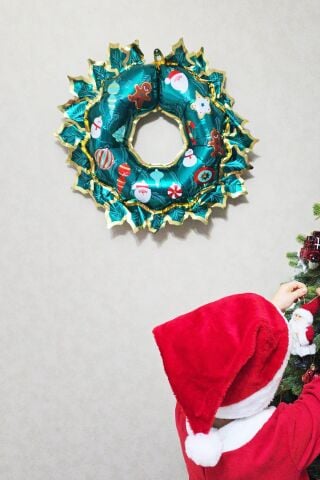 Yılbaşı Çelenk Folyo Balon Yılbaşı Kapı Süsü Yılbaşı Balonu