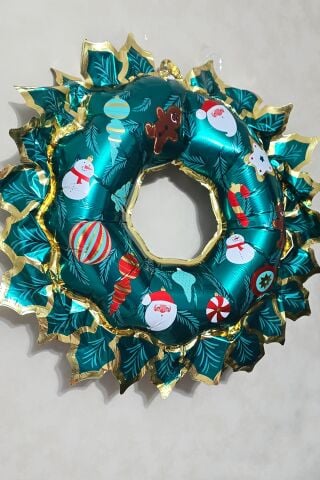 Yılbaşı Çelenk Folyo Balon Yılbaşı Kapı Süsü Yılbaşı Balonu