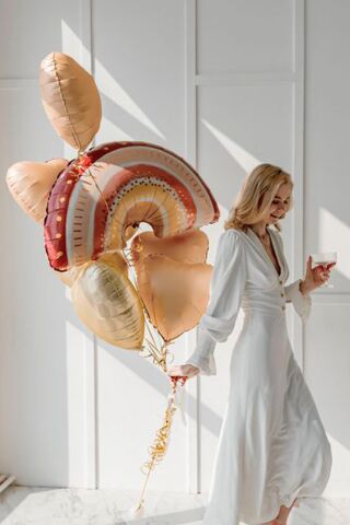 Boho Gökkuşağı Folyo Balon Retro Balonlar 76cm