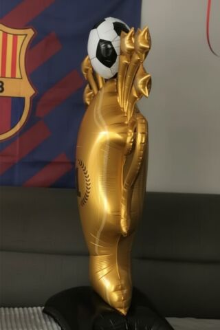 Ayaklı Futbol Toplu Kupa Folyo Balon Büyük Şampiyon Kupası Balon