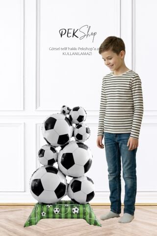 Ayaklı Futbol Topu Kulesi Folyo Balon