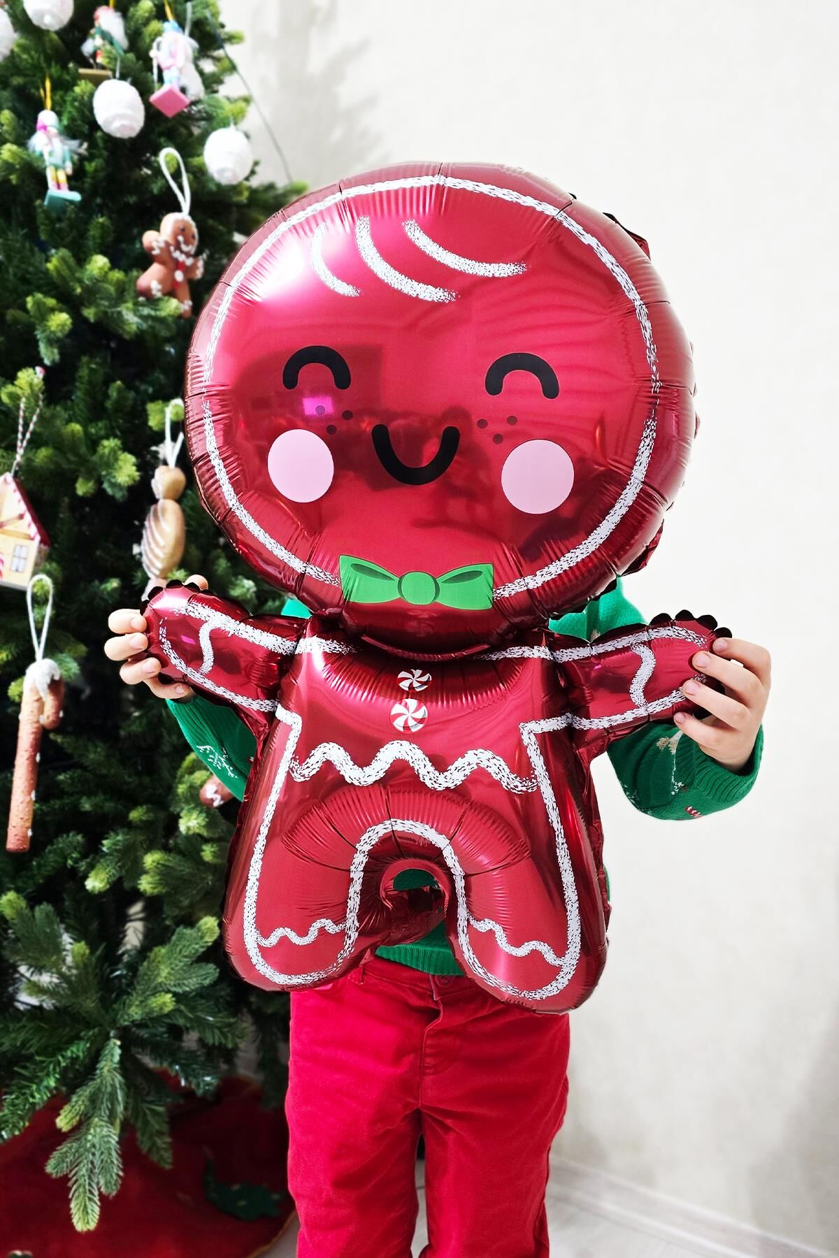 Sevimli Kurabiye Adam Folyo Balon Gingerbread Folyo Balon Yılbaşı Balonu