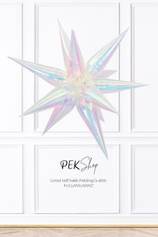 Hologram Kutup Yıldızı Folyo Balon 24inç