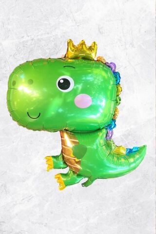 Tatlı Dinozor Folyo Balon Yeşil Renkli Doğum Günü Süsleri Dinazor Balon