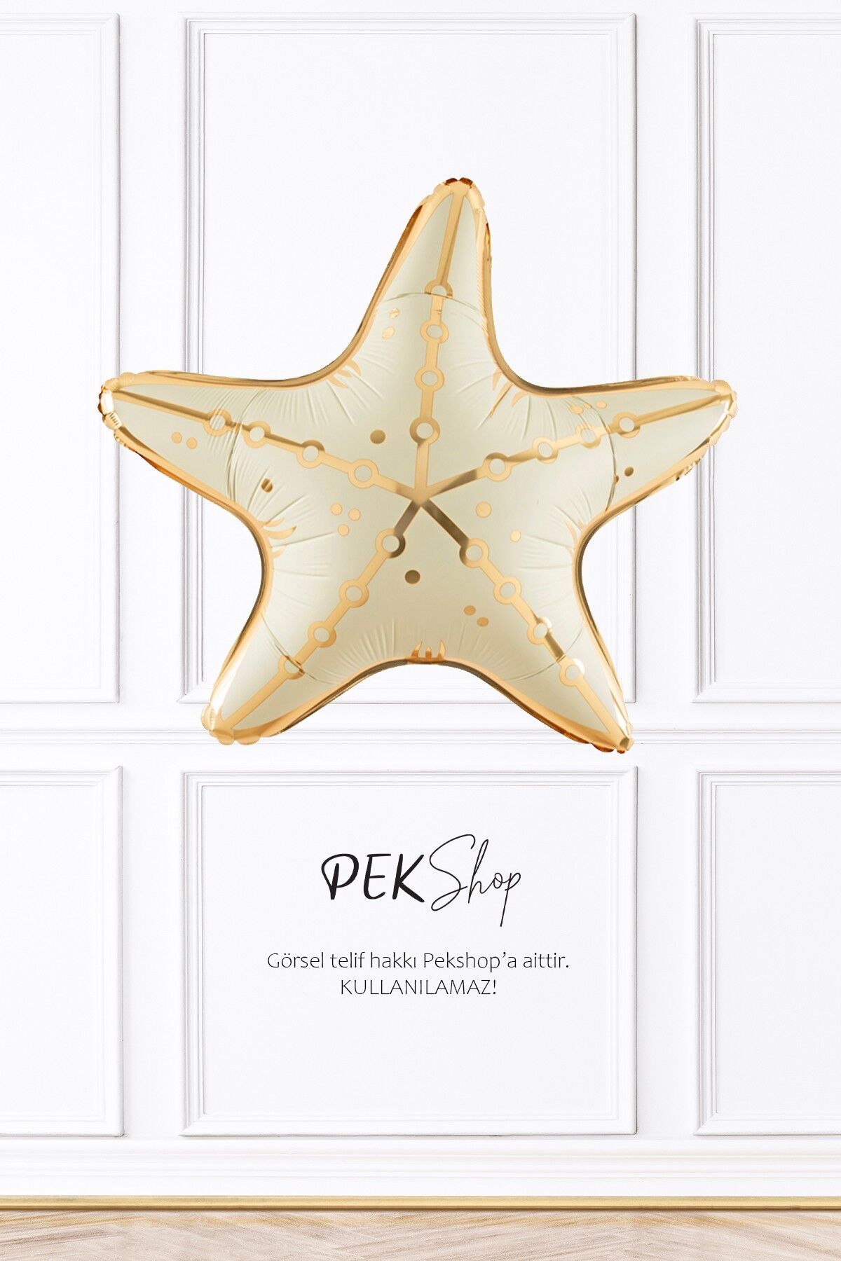 Retro Krem Deniz Yıldızı Folyo Balon