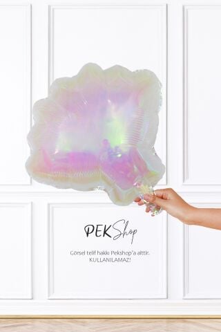 Hologram Midye Deniz Kabuğu Folyo Balon