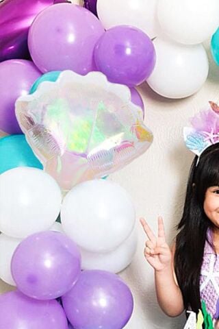 Hologram Midye Deniz Kabuğu Folyo Balon