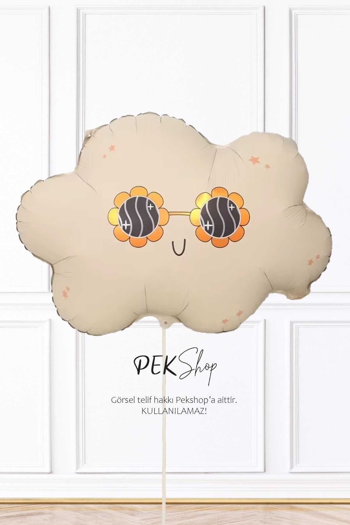 Retro Gözlüklü Bulut Folyo Balon Retro Bulut