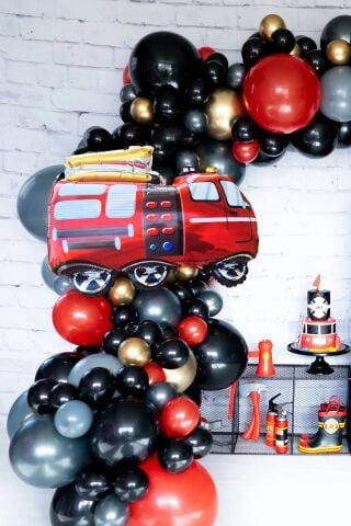 İtfaiye Kamyonu Folyo Balon İtfaiye Balonu