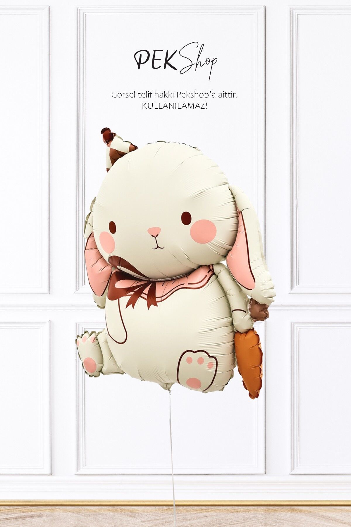 Havuçlu Krem Tavşan Folyo Balon