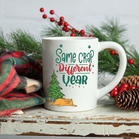 Same Crap Different Year Kedili Kupa Bardak Yılbaşı Hediyesi