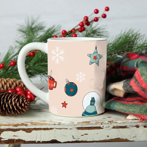 Retro Noel Baba 2 Baskılı Kupa Bardak Yılbaşı Hediyesi