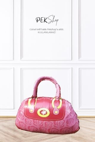 Pembe Çanta Folyo Balon Çanta Şekilli Balon