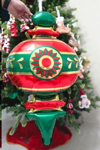 Yılbaşı Süsü Folyo Balon Yılbaşı Süsü Şeklinde Uzun Yılbaşı Folyo Balonu 102cm