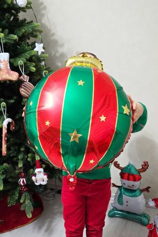 Yılbaşı Topu Folyo Balon Yılbaşı Süsü Yuvarlak Yılbaşı Balonu