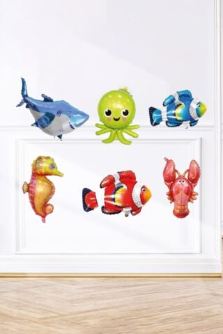 Okyanuz Deniz Canlıları 6 lı Mini Folyo Balon Seti