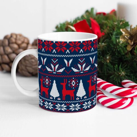 Knitwear Tasarım Baskılı Kupa Yılbaşı Hediyesi Kupa Bardak