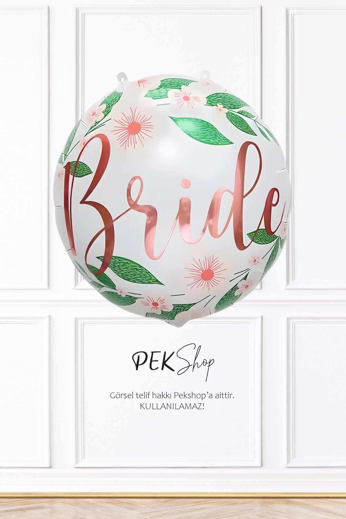 Yuvarlak Çiçekli Bride Yazılı Bekarlığa Veda Balonu Bride Folyo Balon