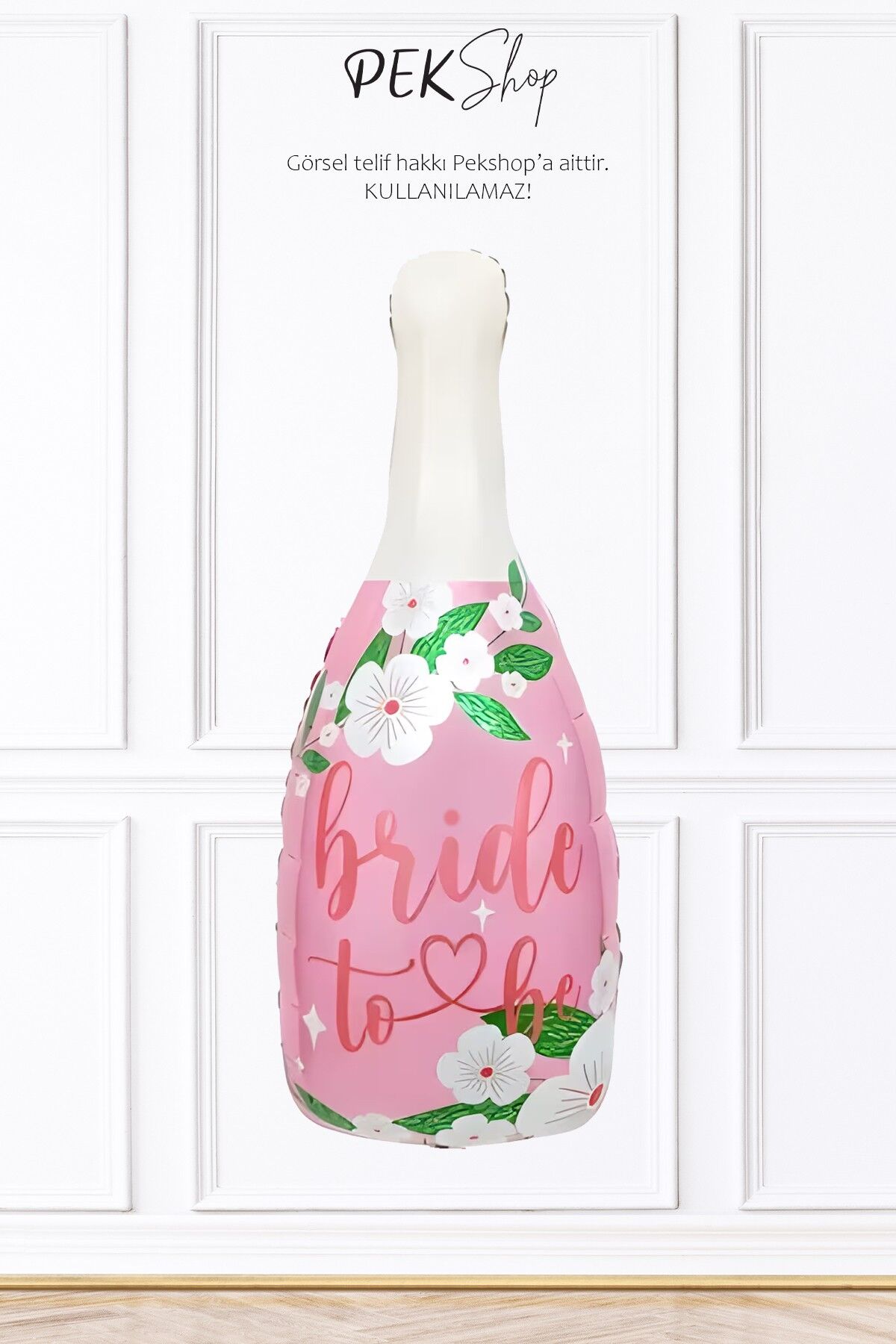 Çiçekli Pembe Bride To Be Yazılı Şişe Folyo Balon Bekarlığa Veda Balonu