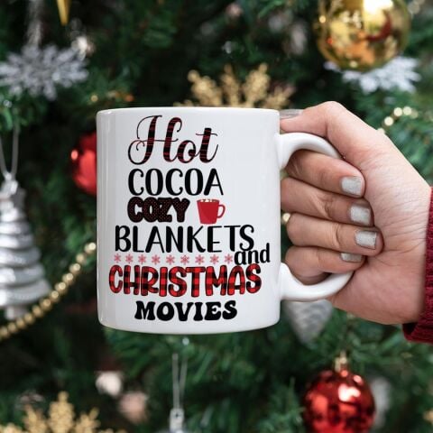 Sıcak Çikolata Tasarım Baskılı Kupa Yılbaşı Hediyesi Kupa Bardak