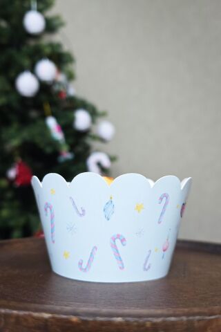 Makaron Renkler Yılbaşı Cupcake Sargısı 10'lu Paket Yılbaşı Sofra Süsleri
