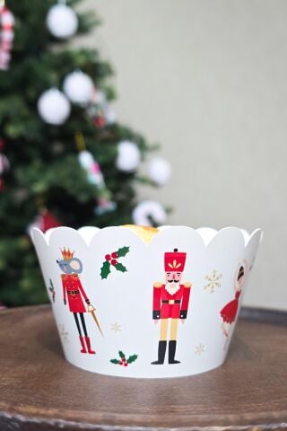 Kurşun Asker ve Balerin Yılbaşı Cupcake Sargısı 10'lu Paket Yılbaşı Sofra Süsleri