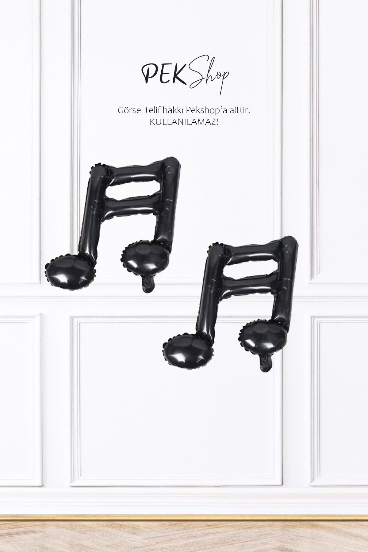 2li Siyah Nota Şekilli Folyo Balon