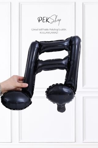 2li Siyah Nota Şekilli Folyo Balon