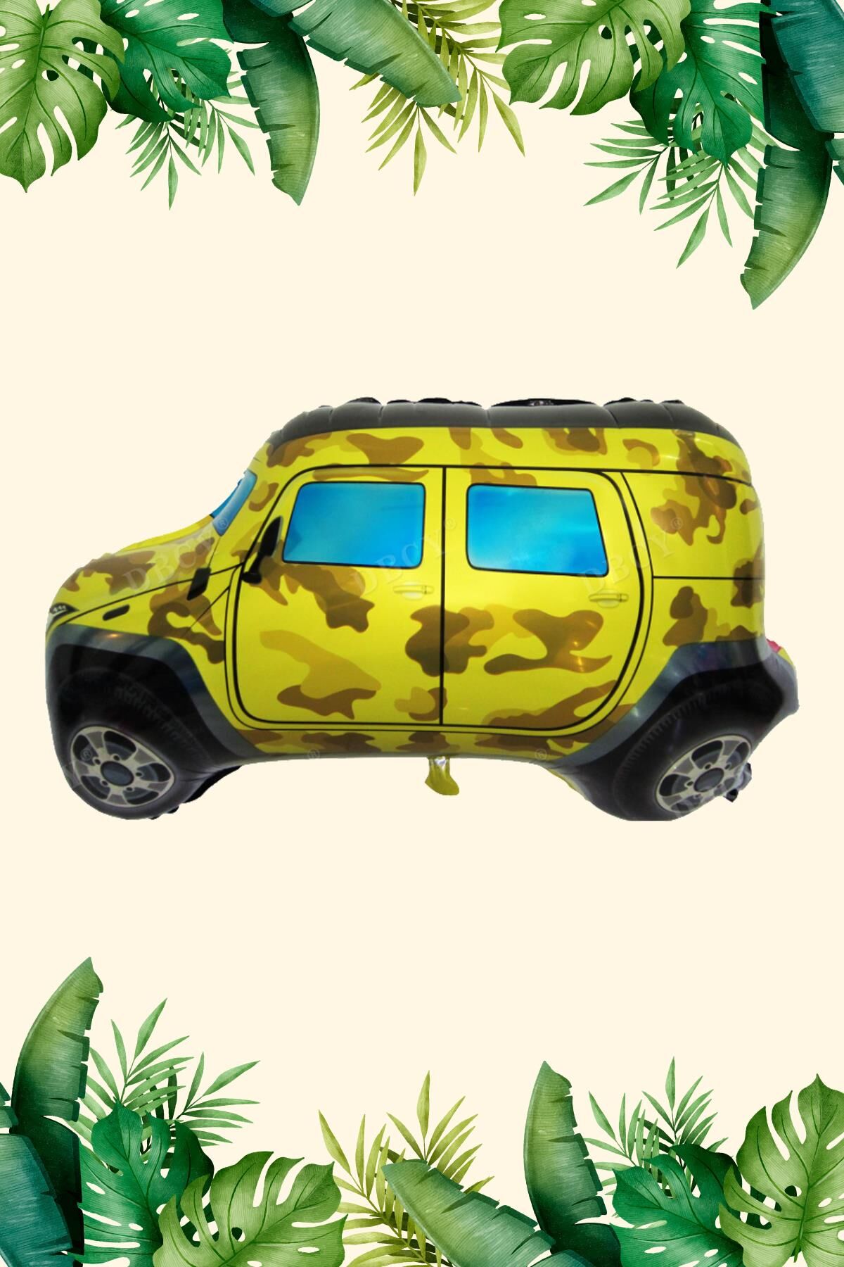 Safari Doğum Günü Jeep Folyo Balon Büyük Boy