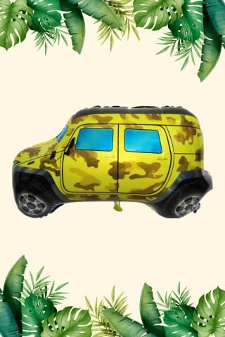 Safari Doğum Günü Jeep Folyo Balon Büyük Boy