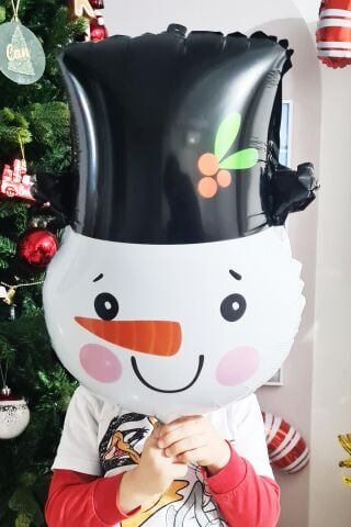 Kardan Adam Kafası Folyo Balon Yılbaşı Balonları Noel