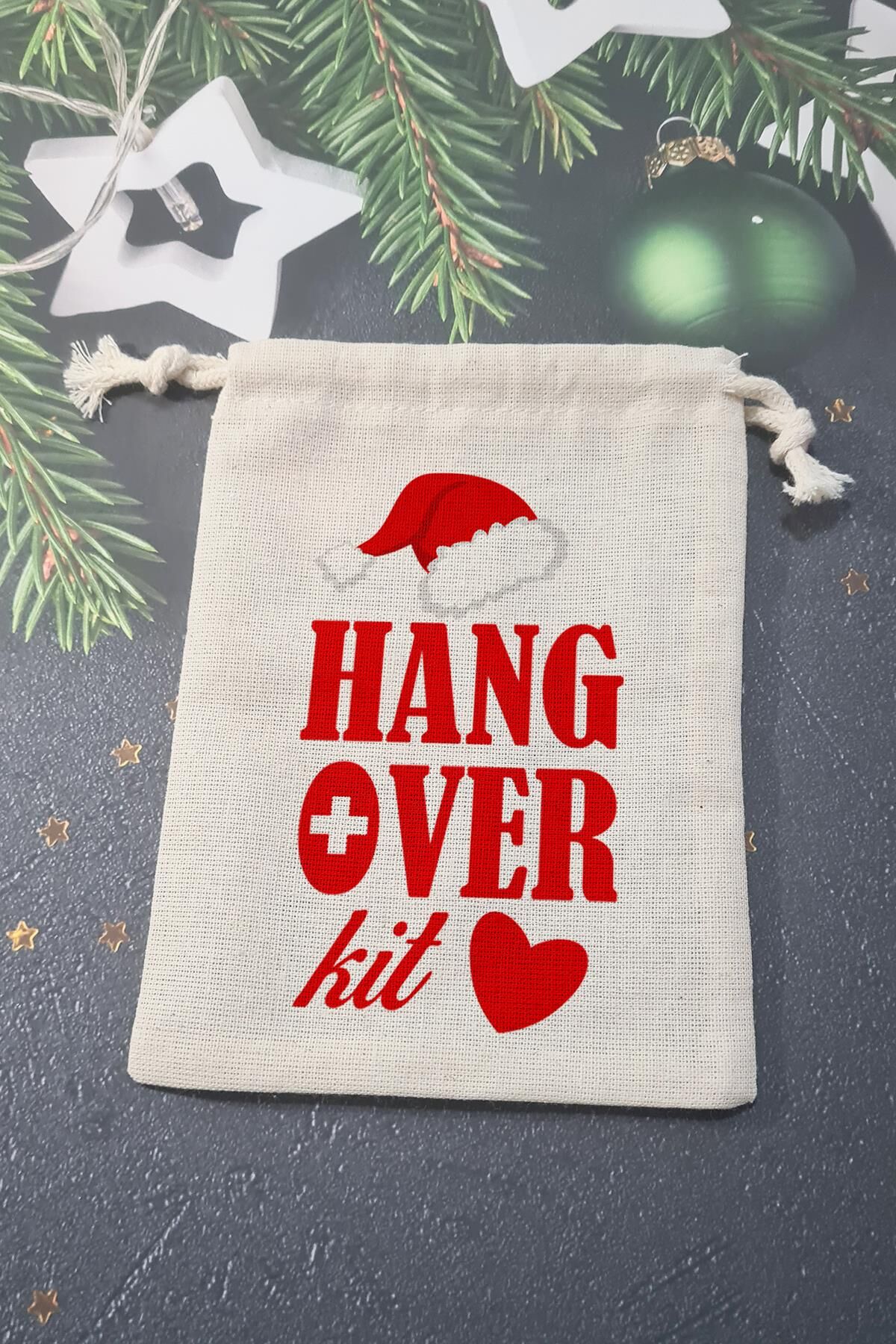 Yılbaşı Partisi Noel Şapkalı Hangover Kit Kesesi - 10 Adet