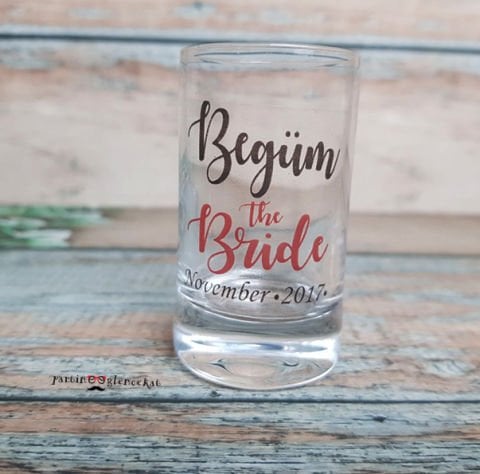Bride Baskılı Kişiye Özel Shot Bardağı