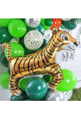 Kaplan Folyo Balon Büyük - Safari Vahşi Hayvan Doğum Günü Konsept