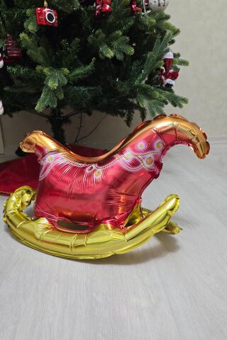 Kızak Folyo Balon Yılbaşı Balonu Noel Baba Kızağı Balon Yılbaşı Süsü