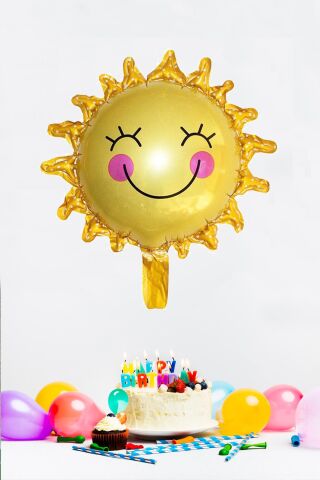 Gülen Güneş Şekilli Folyo Balon