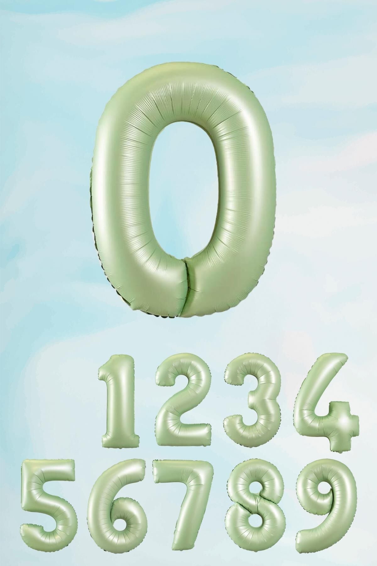 Retro Yeşil Rakam Balonlar 80 cm Retro Renk Yaş Balonları 0