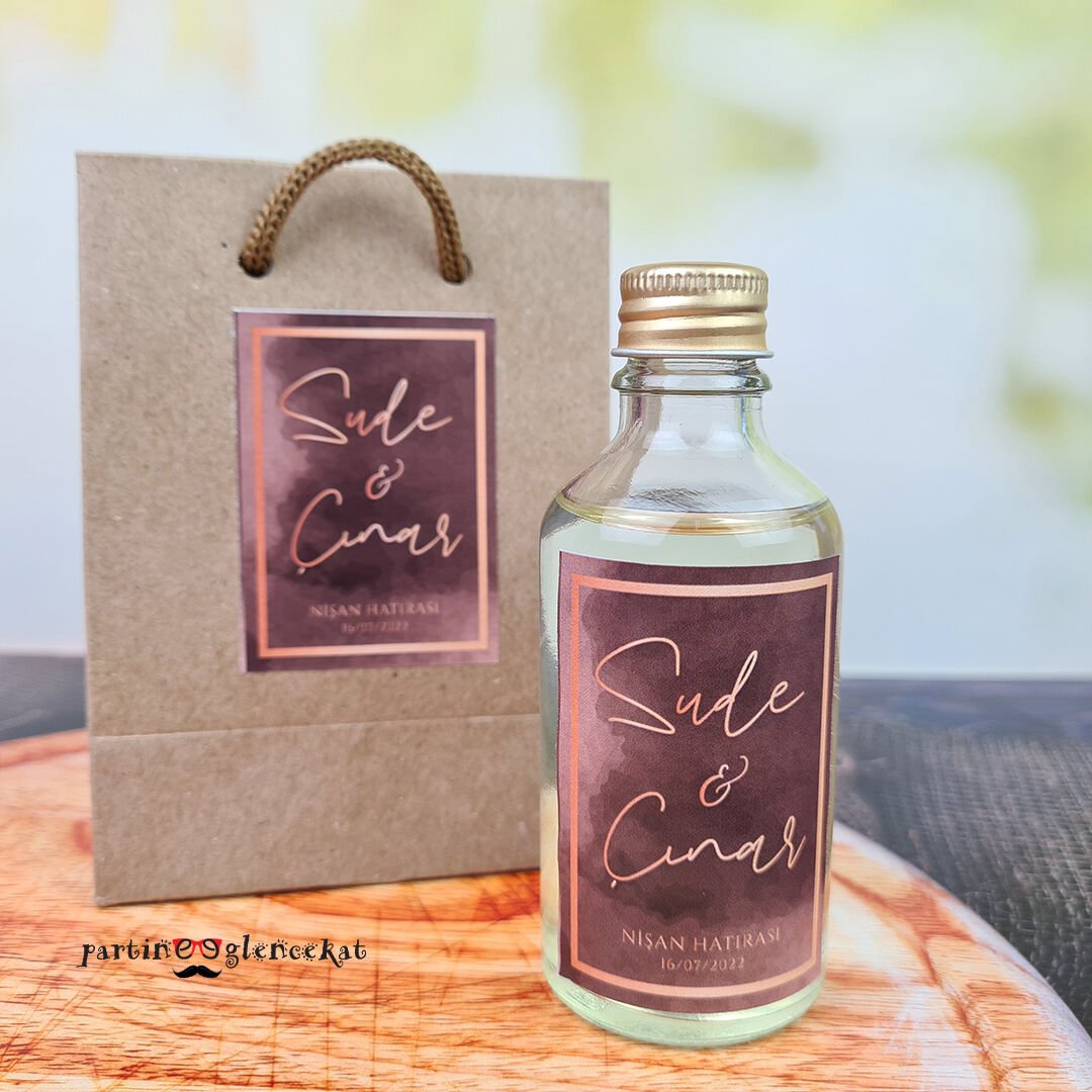 Rose Gold Konsept Kolonya Hediyelik Kraft Poşet ile Birlikte