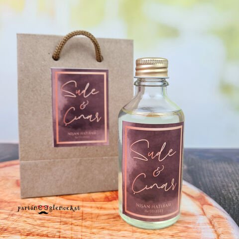 Rose Gold Konsept Kolonya Hediyelik Kraft Poşet ile Birlikte