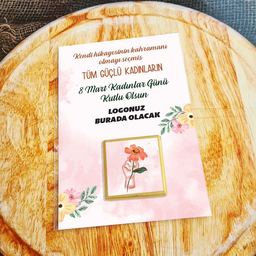 Turuncu Çiçekler Çikolatalı Kadınlar Günü Hediyesi