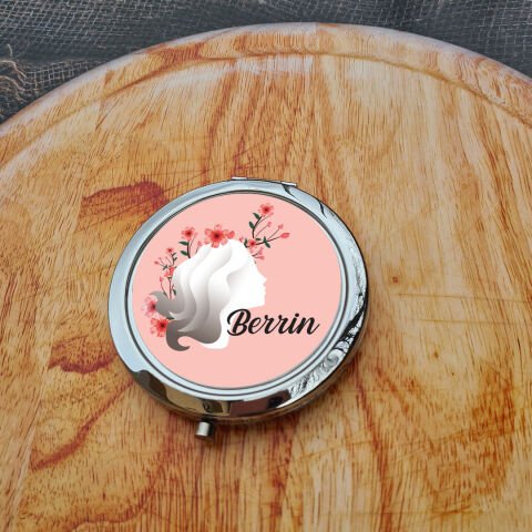 Tek Tek İsimli 8 Mart Kadınlar Günü Hediyesi Metal Ayna Kırmızı Çiçekler