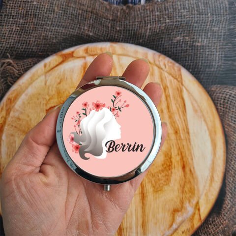 Tek Tek İsimli 8 Mart Kadınlar Günü Hediyesi Metal Ayna Kırmızı Çiçekler