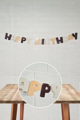 Retro Renkler Happy Birthday Banner Büyük Harfler Retro Doğum Günü Duvar Süsü